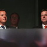 David Cameron y Nick Clegg en la clausura de los Juegos Paralímpicos de Londres 2012