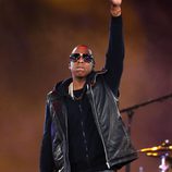 Jay-Z durante su actuación en la clausura de los Juegos Paralímpicos de Londres 2012