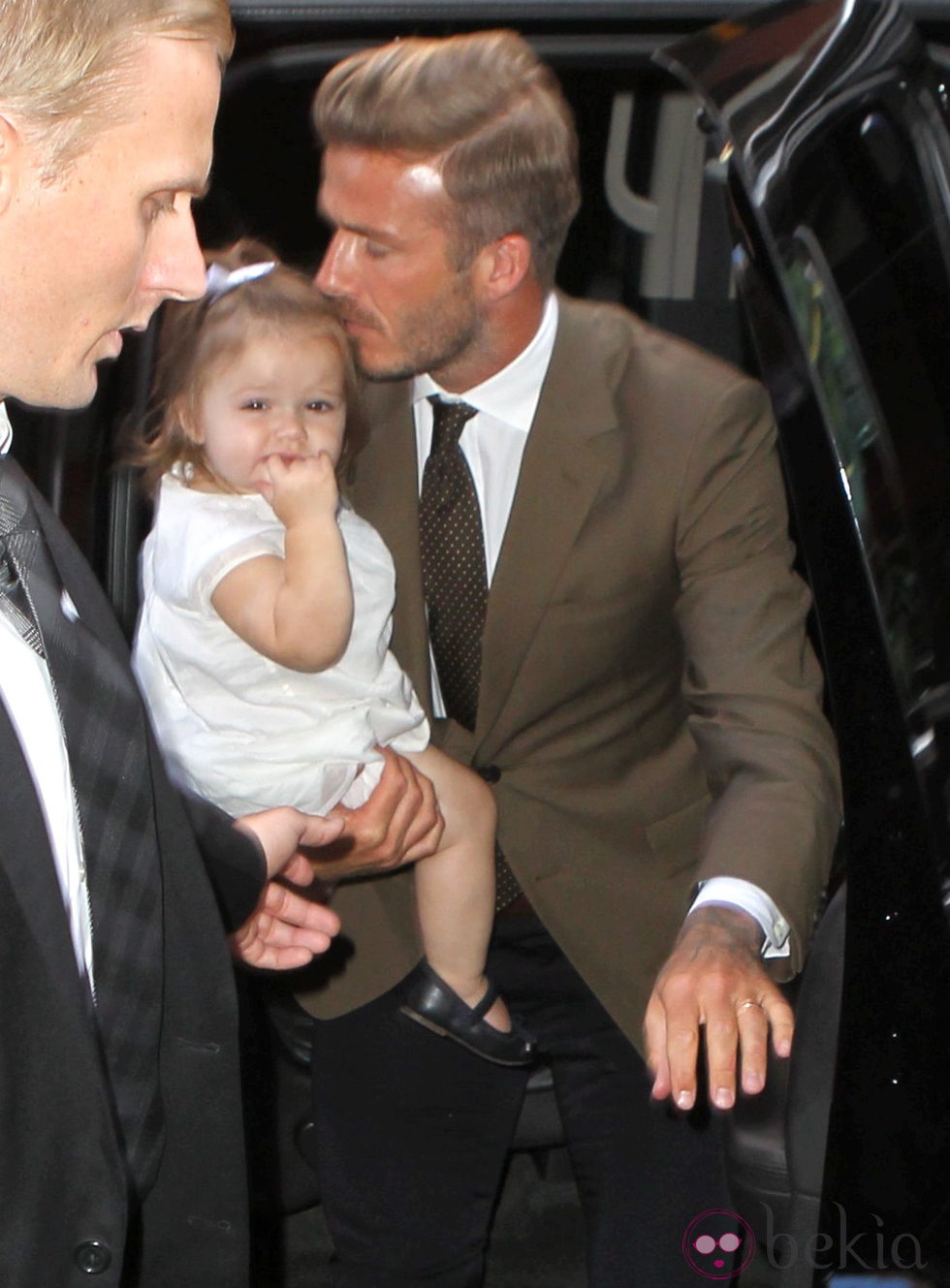 David Beckham y Harper Seven celebran el éxito de Victoria en la Nueva York Fashion Week