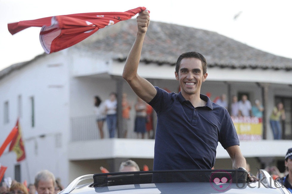 Alberto Contador celebra en Pinto su victoria en La Vuelta a España 2012