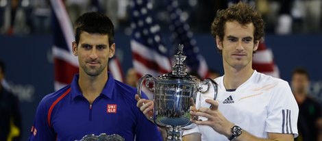 Andy Murray y Novak Djokovic en la final del Grand Slam del US Open 2012