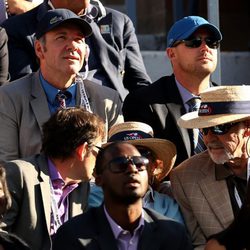 Kevin Spacey y Sean Connery en la final del Grand Slam del US Open 2012