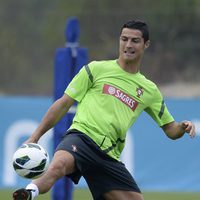 Cristiano Ronaldo durante un entrenamiento con la Selección de Portugal