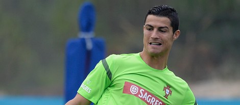 Cristiano Ronaldo durante un entrenamiento con la Selección de Portugal