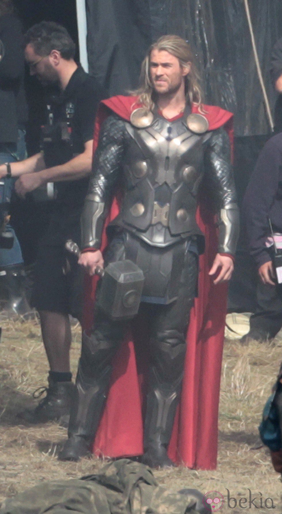 Chris Hemsworth en el rodaje de 'Thor: The Dark World'