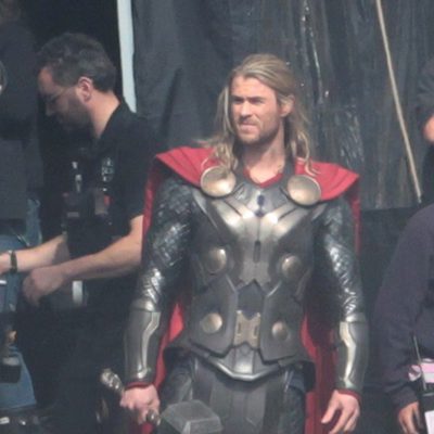 Chris Hemsworth en el rodaje de 'Thor: The Dark World'