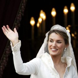 La Princesa Letizia con la Tiara Prusiana el día de su boda