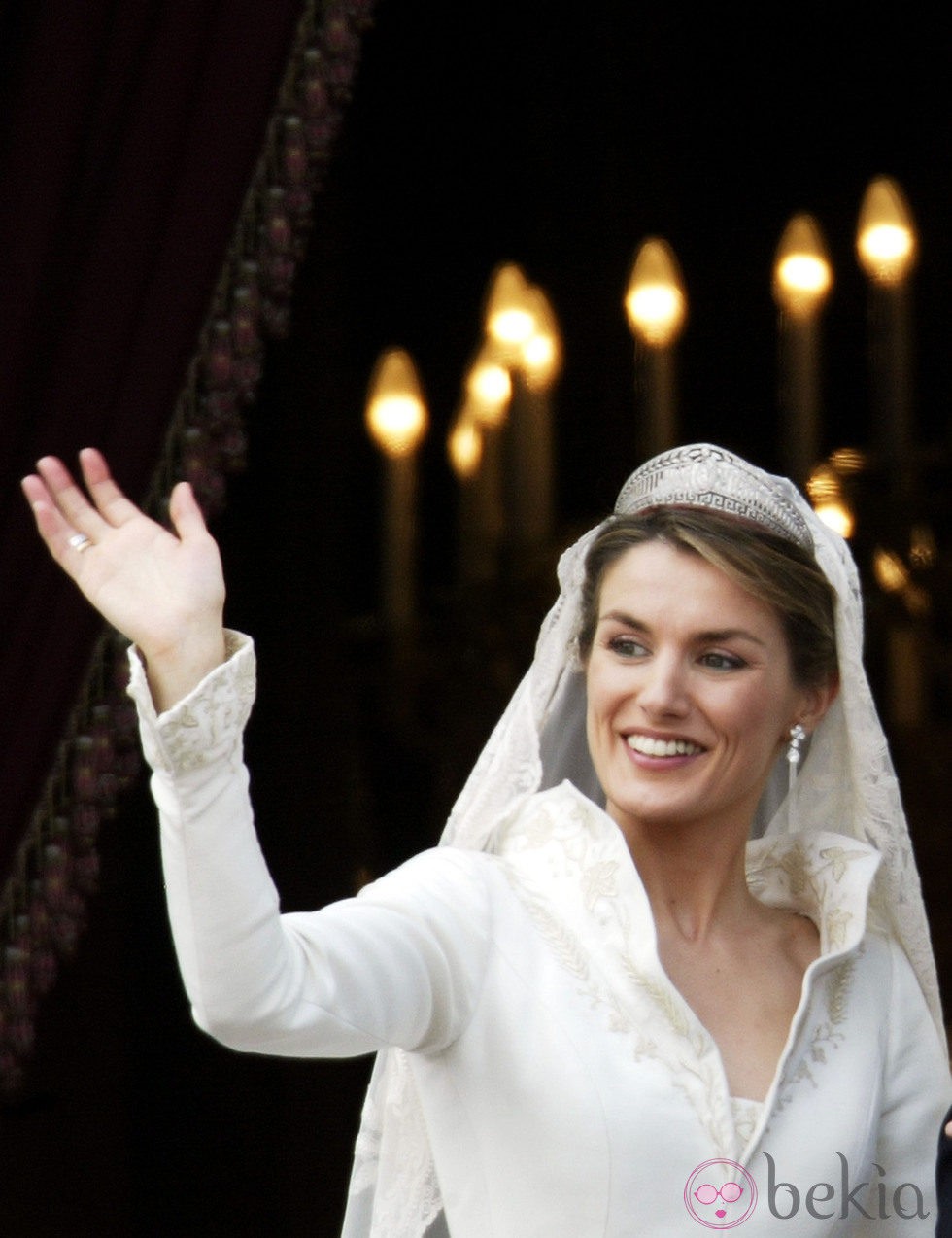 La Princesa Letizia con la Tiara Prusiana el día de su boda