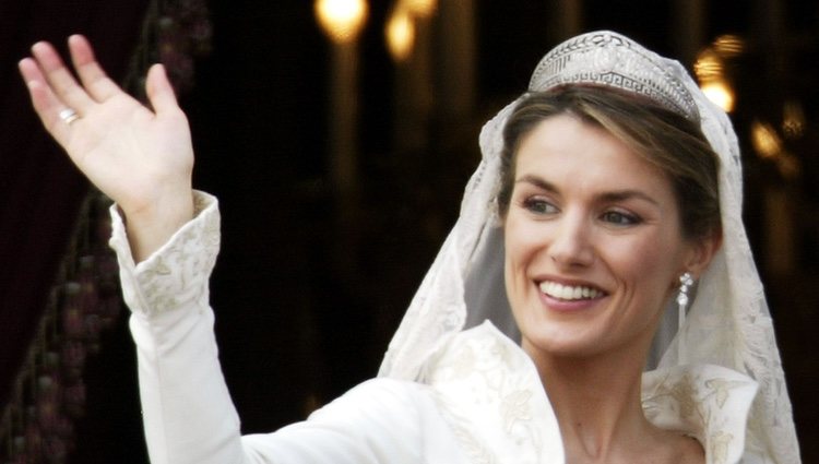 La Princesa Letizia con la Tiara Prusiana el día de su boda