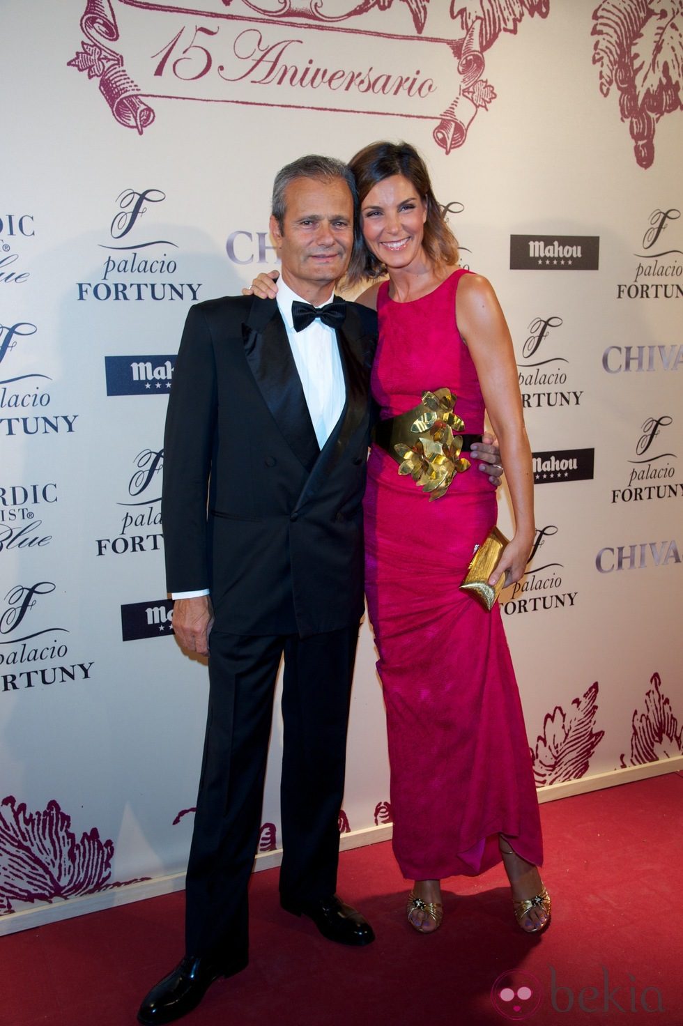 Mar Flores y Javier Merino en la celebración del 15 aniversario de Fortuny