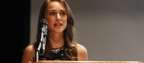 Natalie Portman en un acto de apoyo a la campaña de Barack Obama