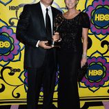 Tom Hanks y su mujer Rita Wilson en la fiesta de la HBO tras los Emmy 2012