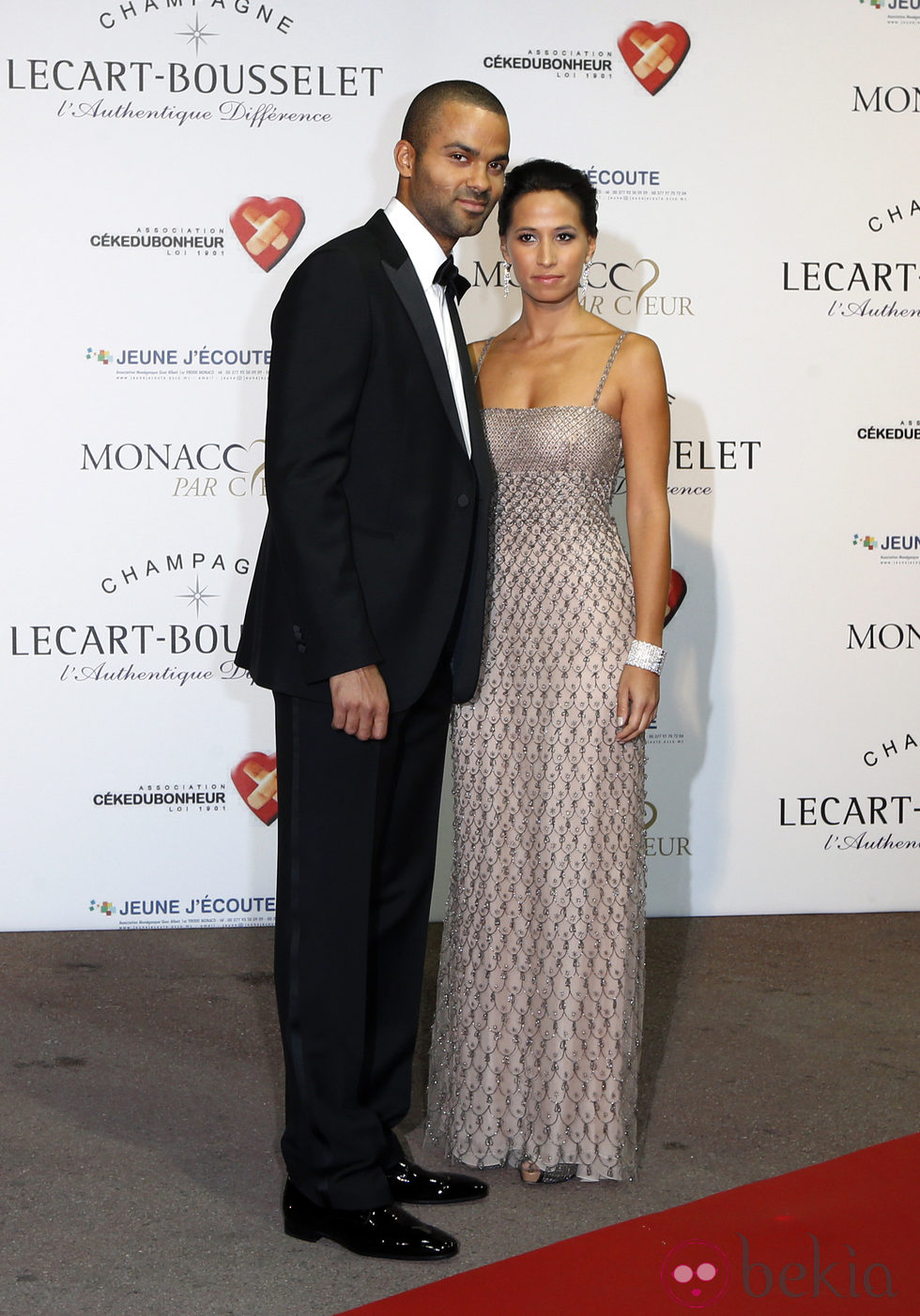 Tony Parker y Axelle en una gala benéfica en Monte-Carlo