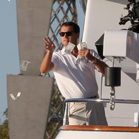 Leonardo Dicaprio en una de las escenas durante el rodaje 'The Wolf of Wall Street'