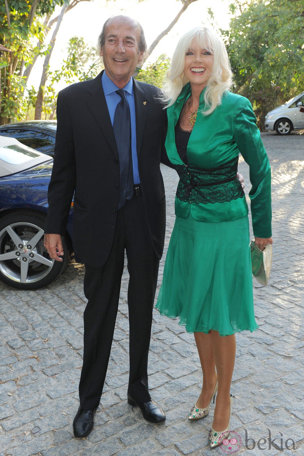 Luis Ortiz y Gunilla Von Bismarck en el 80 cumpleaños del Conde Rudi