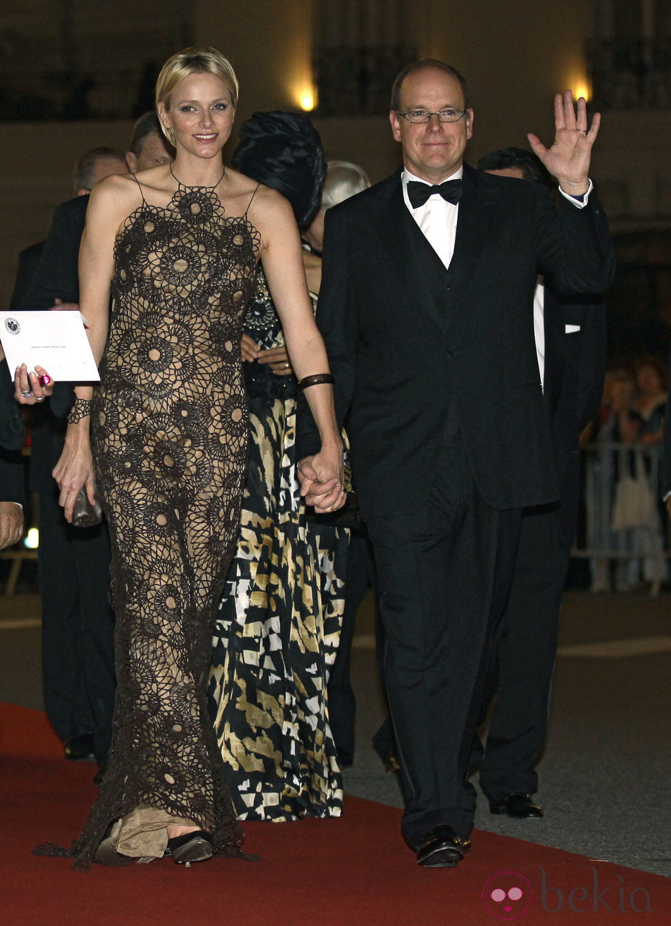 Alberto y Charlene de Mónaco en una gala benéfica a favor de Sudáfrica