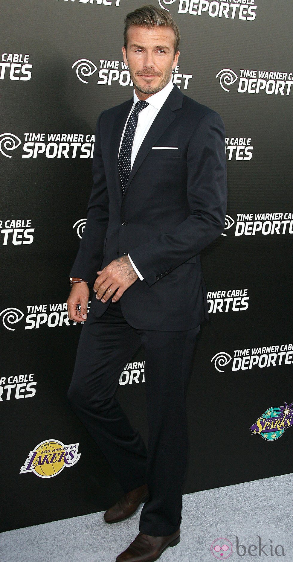 David Beckham en la presentación del canal Time Warner Sports