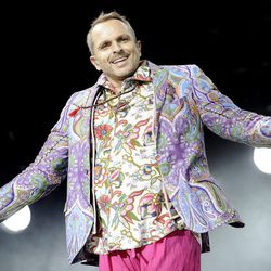 Miguel Bosé en el concierto que ofreció en Madrid