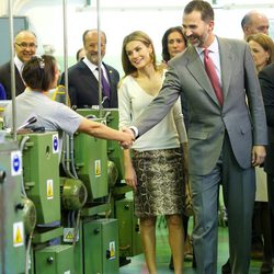 Los Príncipes Felipe y Letizia durante la inauguración del curso 2012/2013 de FP en Valladolid