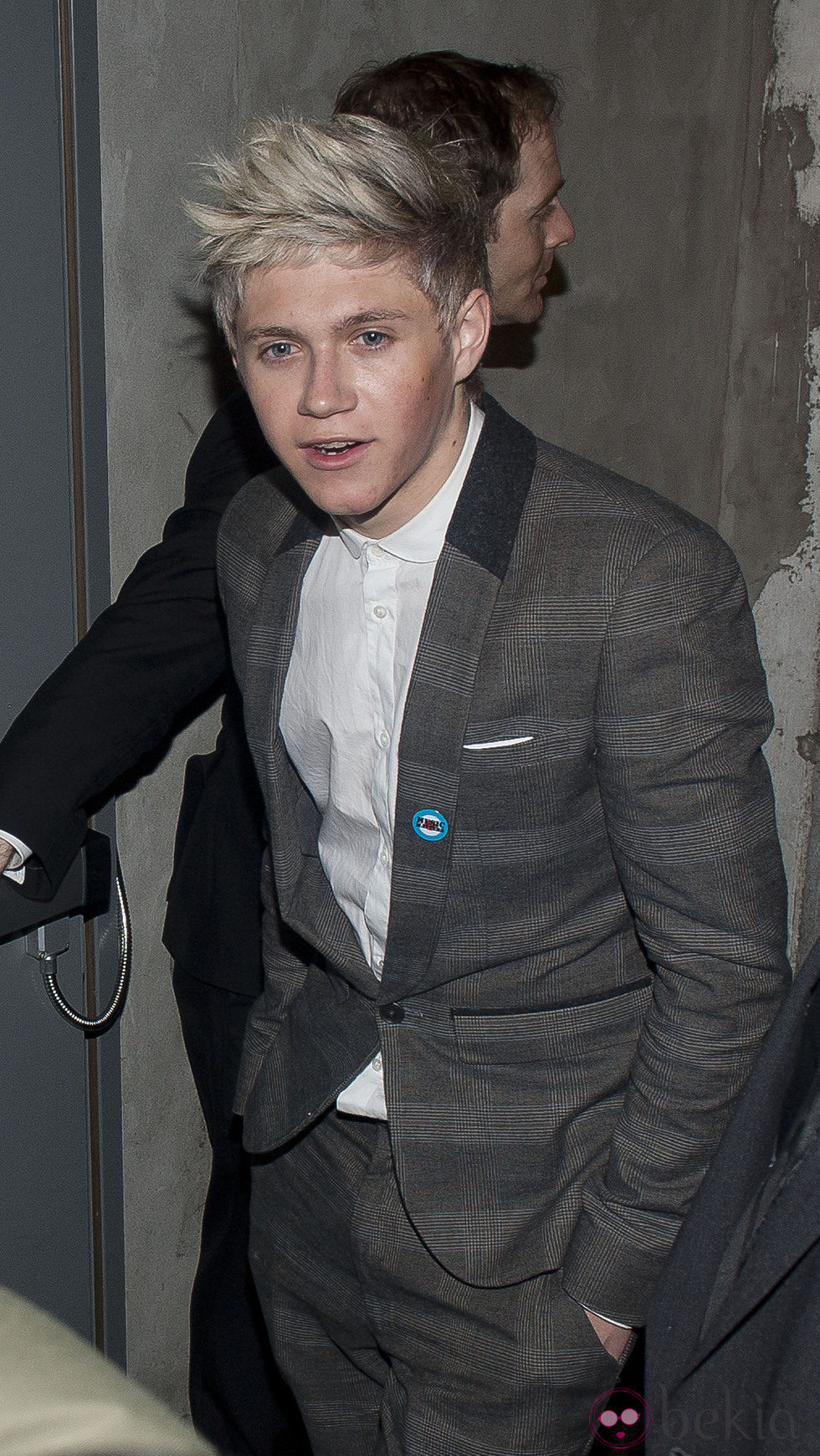 Niall Horan de One Direction con traje gris