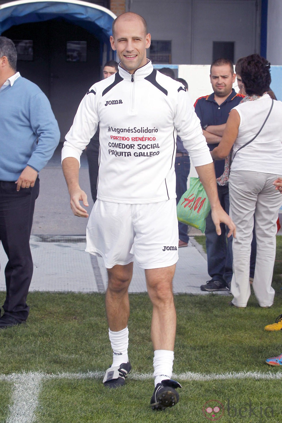 Gonzalo Miró en una partido de fútbol solidario en Leganés