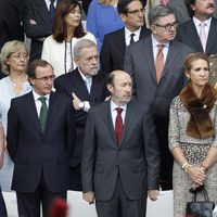 La Infanta Elena y Alfredo Pérez Rubalcaba en el Día de la Hispanidad 2012