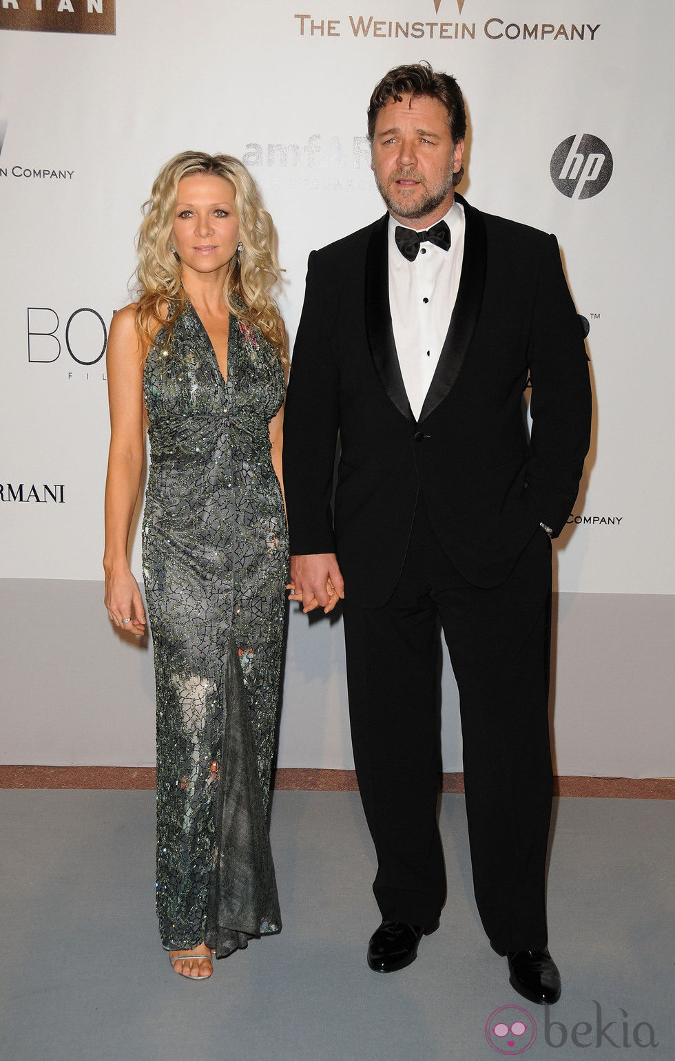 Russell Crowe y Danielle Spencer en una gala benéfica