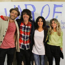 Raquel del Rosario y Pedro Castro con Juan Luis Suárez en la presentación de colección 'War of love' de Ewan