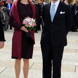 Guillermo de Luxemburgo y Stéphanie de Lannoy en una recepción previa a su boda civil