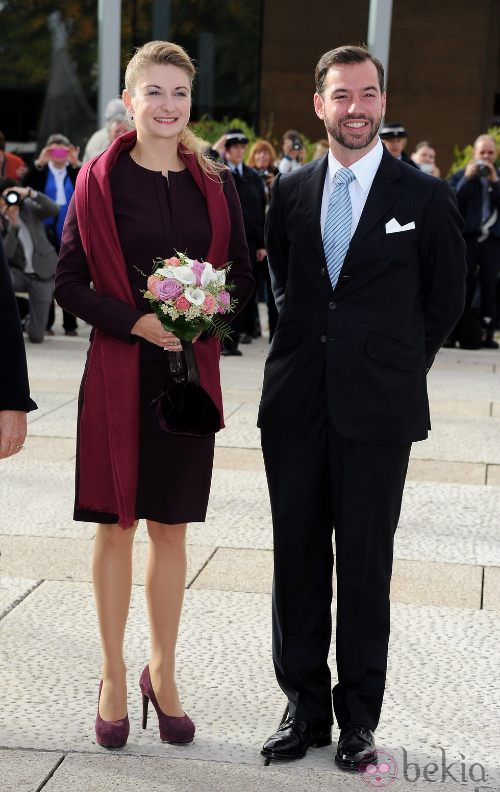 Guillermo de Luxemburgo y Stéphanie de Lannoy en una recepción previa a su boda civil