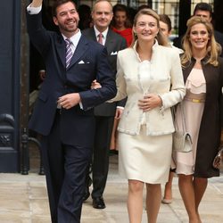 Guillermo de Luxemburgo y Stéphanie de Lannoy en su boda civil