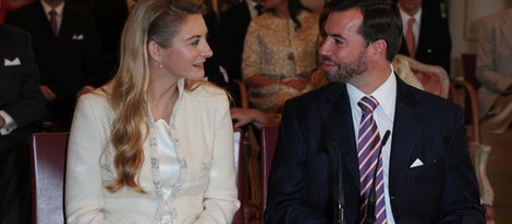 Guillermo de Luxemburgo y Stéphanie de Lannoy durante su boda civil