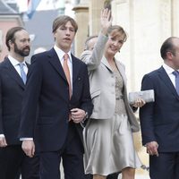 Los Príncipes Louis y Tessy en la boda civil de Guillermo de Luxemburgo y Stéphanie de Lannoy