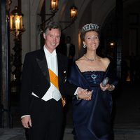 Guillermo y Sibilla de Luxemburgo en la cena de gala previa a la boda de Guillermo y Stéphanie