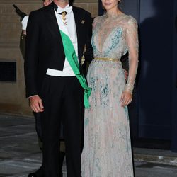 Filiberto de Saboya y Clotilde Courau en la cena de gala previa a la boda de Guillermo y Stéphanie