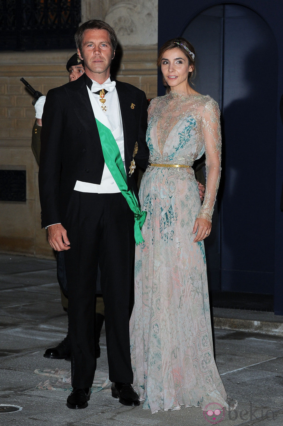 Filiberto de Saboya y Clotilde Courau en la cena de gala previa a la boda de Guillermo y Stéphanie