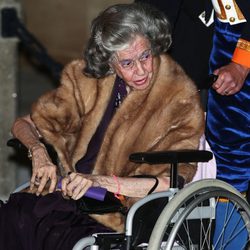 La Reina Fabiola de Bélgica en la cena de gala previa a la boda de Guillermo y Stéphanie