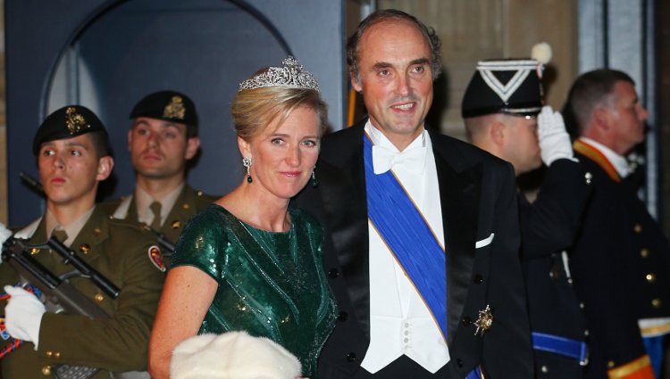 Astrid y Lorenzo de Bélgica en la cena de gala previa a la boda de Guillermo y Stéphanie