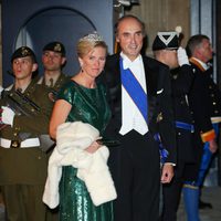 Astrid y Lorenzo de Bélgica en la cena de gala previa a la boda de Guillermo y Stéphanie