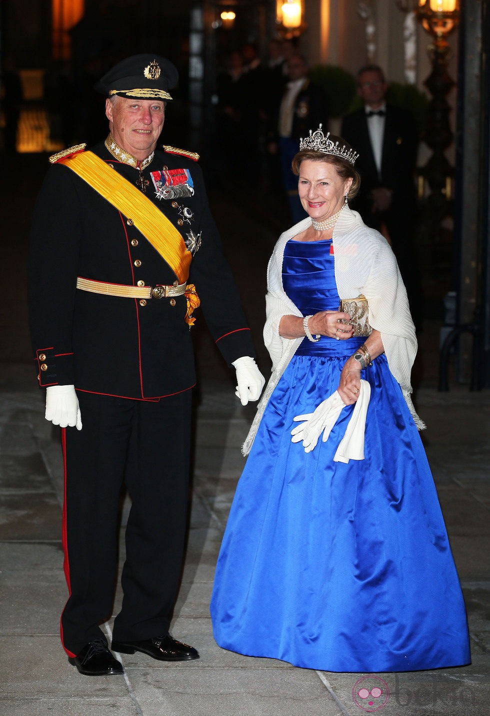 Los Reyes de Noruega en la cena de gala previa a la boda de Guillermo y Stéphanie de Lannoy