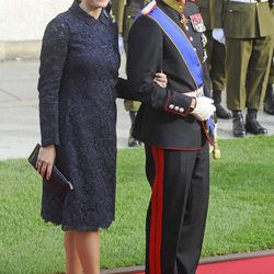 Haakon y Mette-Marit de Noruega en la boda de Guillermo y Stéphanie de Luxemburgo