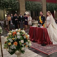 Guillermo de Luxemburgo y Stéphanie de Lannoy en su boda religiosa