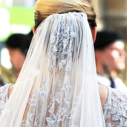 Velo del vestido de novia de Stéphanie de Lannoy en su boda con Guillermo de Luxemburgo