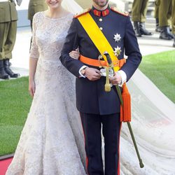 Los Príncipes Guillermo y Stéphanie de Luxemburgo el día de su boda