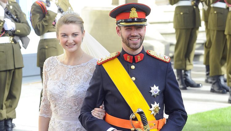 Los Príncipes Guillermo y Stéphanie de Luxemburgo el día de su boda