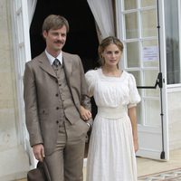 Eloy Azorín y Amaia Salamanca en la presentación de 'Gran Hotel'