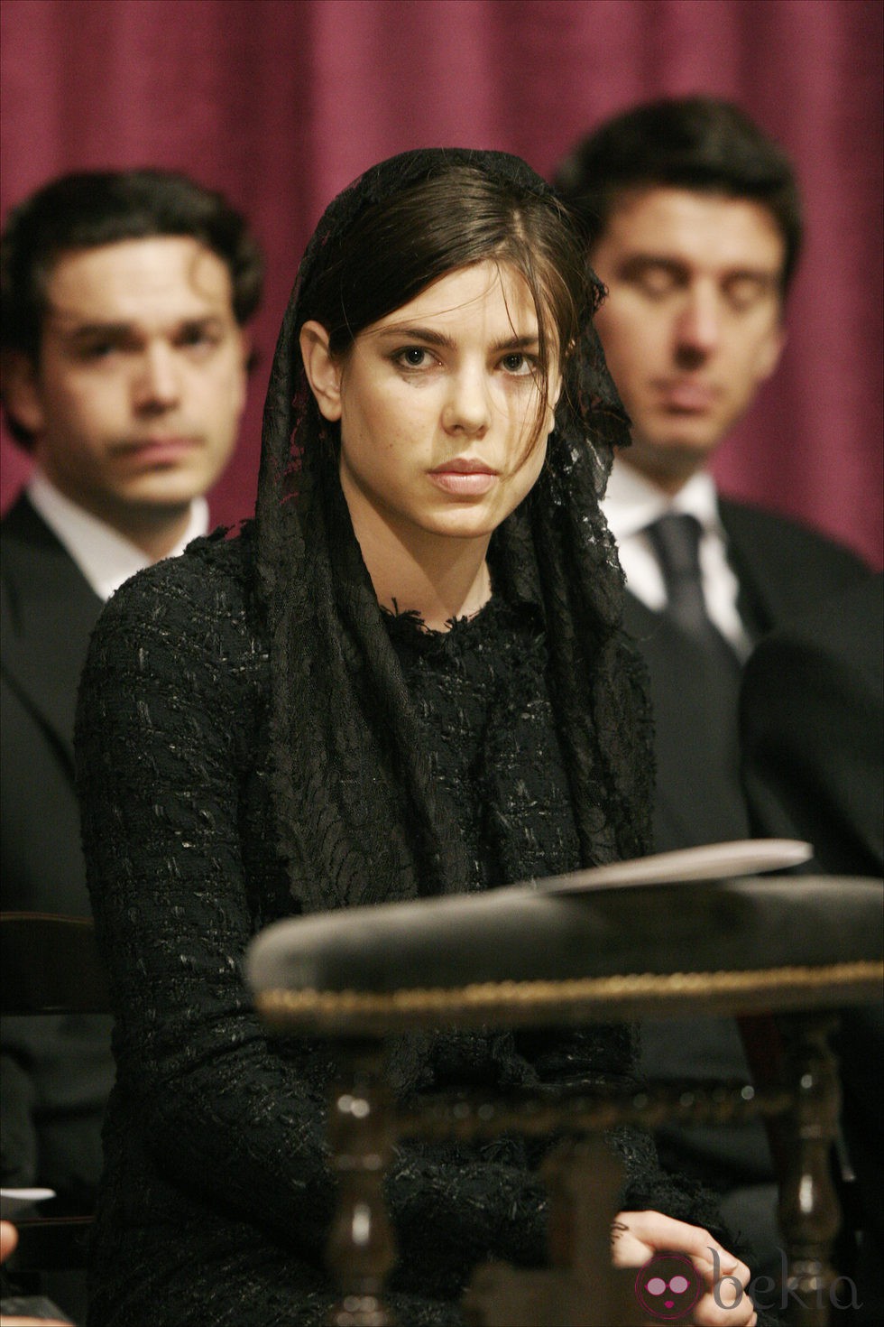 Carlota Casiraghi en el funeral de Rainiero de Mónaco en 2005