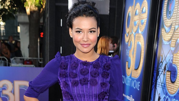 Naya Rivera, de azul en el estreno de 'Glee'