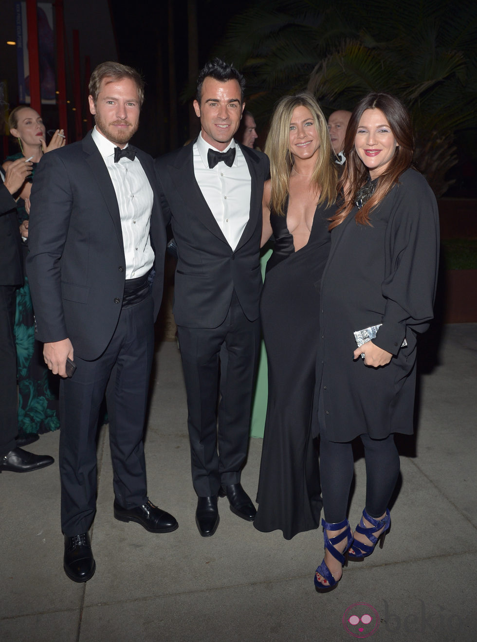 Will Kopelman, Justin Theroux, Jennifer Aniston y Drew Barrymore en la Gala Lacmar 2012