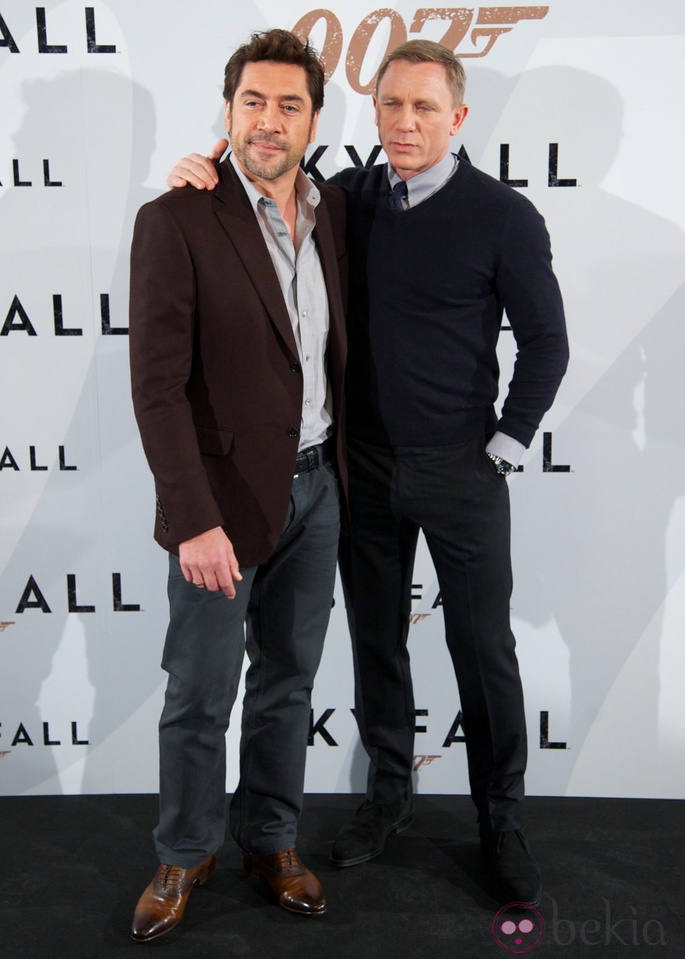 Javier Bardem y Daniel Craig en la presentación en Madrid de 'Skyfall'